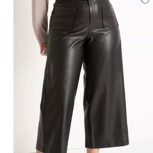 Faux leather black pants